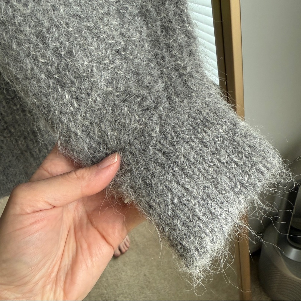 H&M Gray Alpaca Blend Premium Half Zip Sweater - Picture 6 of 6